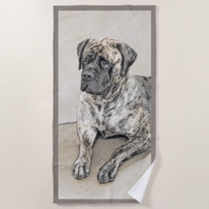 Toalla De Playa Pintura inglesa de castiff (Brindle) - Arte de per