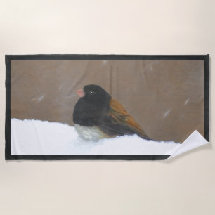 Toalla De Playa Pintura Junco de Ojos Oscuros - Arte de pájaro ori