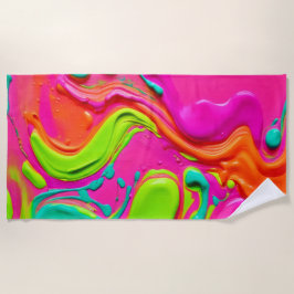Toalla De Playa Pintura líquida vibrante