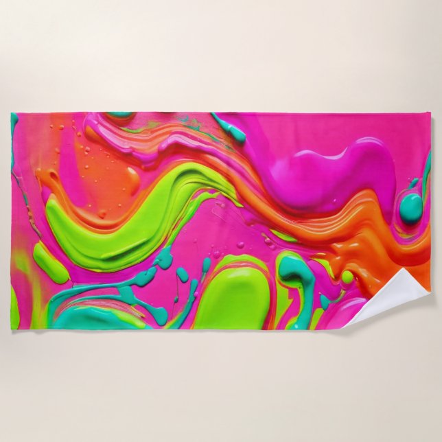 Toalla De Playa Pintura líquida vibrante (Anverso)
