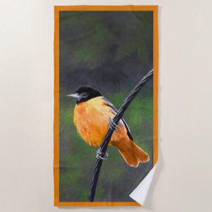Toalla De Playa Pintura Oriole - Arte original de aves