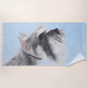Toalla De Playa Pintura Schnauzer (gigante, estándar) - Arte de pe