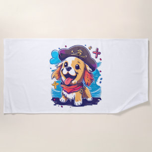 Toalla De Playa Pirata de perro de Golden Retriever