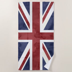 Toalla De Playa PixDezines Union Jack acuarela