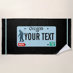 Toalla De Playa Placa de licencia Oregon Sasquatch