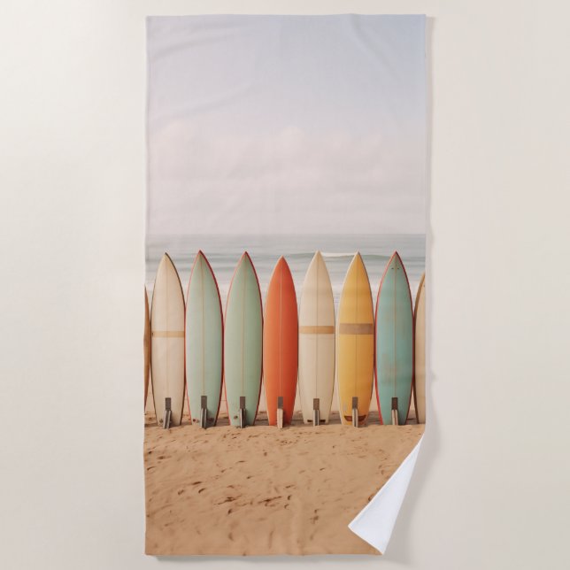 Toalla De Playa Placas Vintage Surf (Anverso)