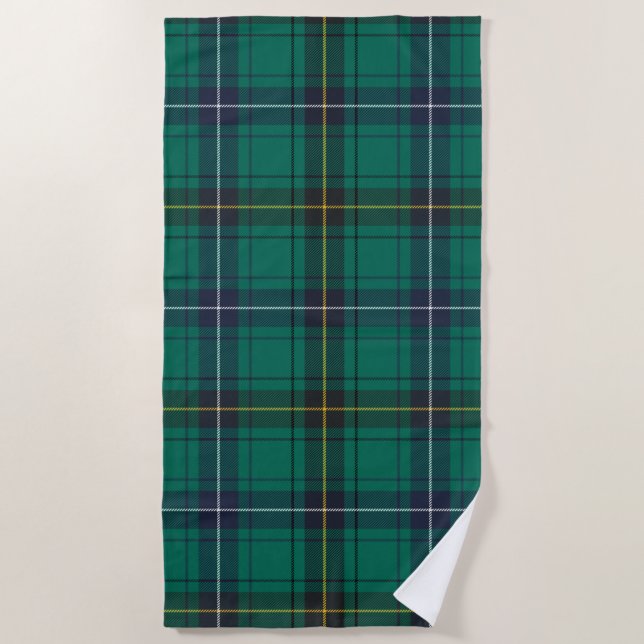 Toalla De Playa Plaid Clan Henderson Green Check Tartan (Anverso)