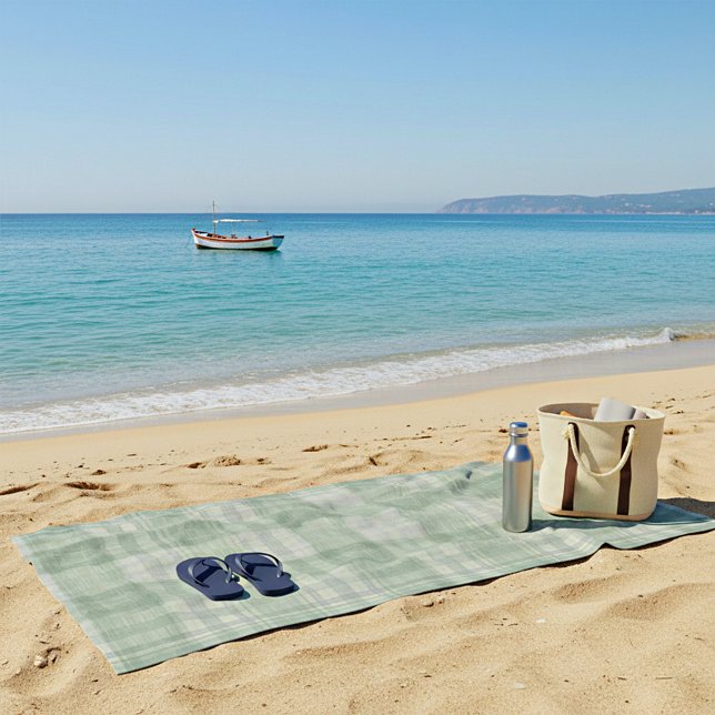 Toalla De Playa Plaid verde salvia claro (Subido por el creador)