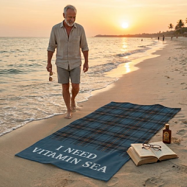 Toalla De Playa Plaids Beach Retirement Gifts (Personalized Plaids Beach Retirement Gifts for Dad Towel)