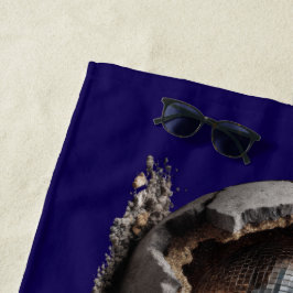 Toalla De Playa Planeta Disco Core - La Tierra se rompe en modo Fi