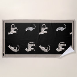 Toalla de playa Planta de hojas de Monstera y nomb