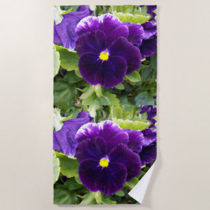 Toalla De Playa Planta Profunda Púrpura de Pansy,