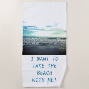 Toalla De Playa Plantilla de fotografía de arte de playa Typograph