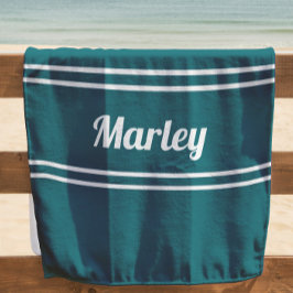 Toalla De Playa Plantilla moderna mínima de escritura de monograma