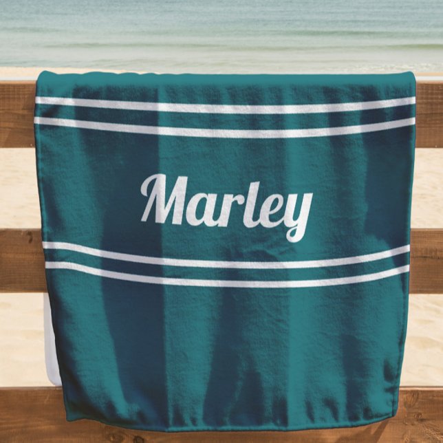 Toalla De Playa Plantilla moderna mínima de escritura de monograma (Subido por el creador)