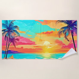 Toalla De Playa Playa de Arcoiris Sunset