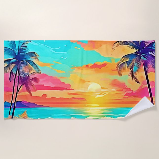 Toalla De Playa Playa de Arcoiris Sunset (Anverso)