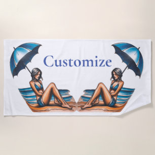 Toalla De Playa Playa de Chica bikini Napping Thunder_Cove