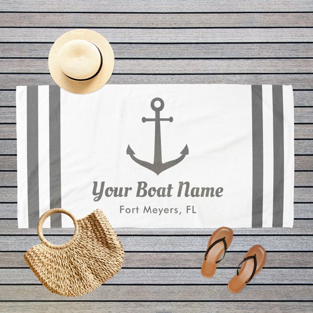 Toalla De Playa Playa del nombre del barco Personalizado blanco y  (Subido por el creador)