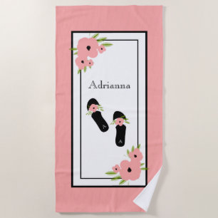 TOALLA DE PLAYA PLAYA ELEGANTE TOWEL_ " QUE VIVE EL SUEÑO" FLORAL