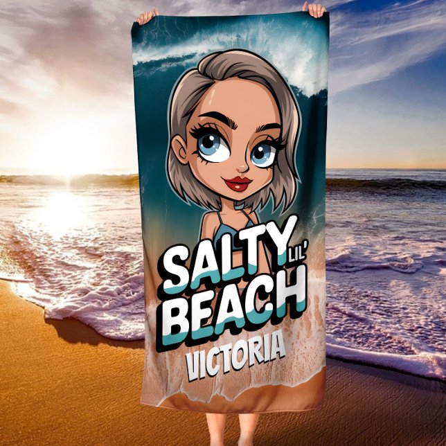 Toalla De Playa Playa Pequeña Salada Personalizada Océano Azul Chi (Subido por el creador)