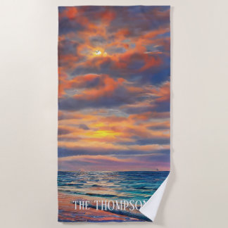 Toalla De Playa Playa Tropical Transparente Ocean Sunset