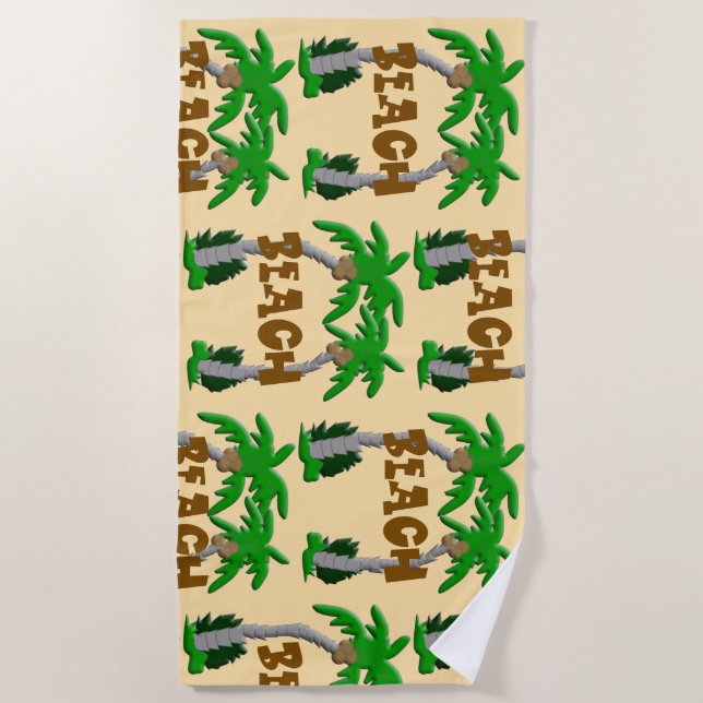 Toalla De Playa Playa y palmeras (Anverso)