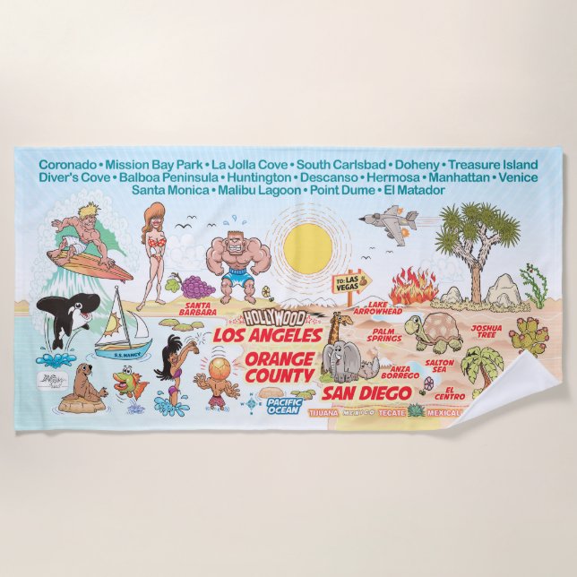 Toalla De Playa Playas del sur de California (Anverso)