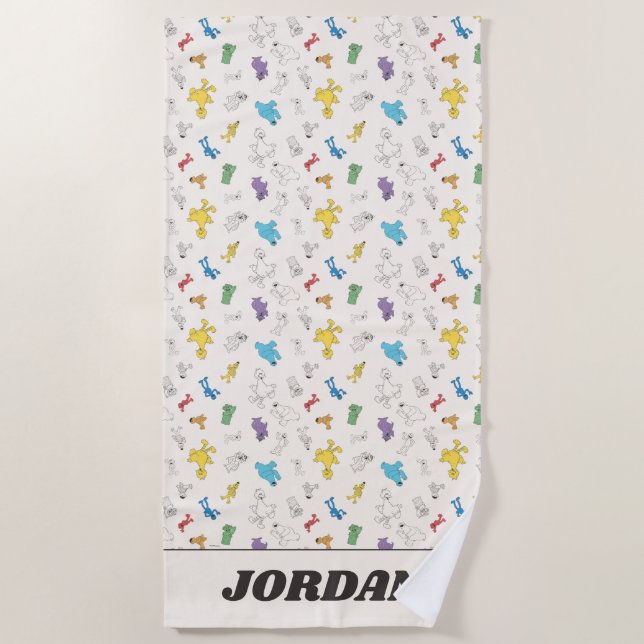 Toalla De Playa Plaza Sésamo | Añadir su nombre (Anverso)