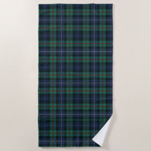 Toalla De Playa Plazo Tartan Clan Robertson Green Purple Check