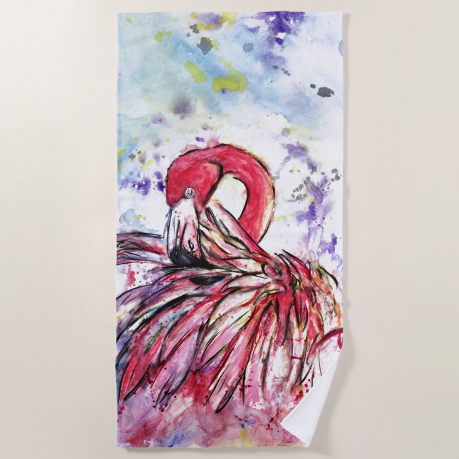Toalla De Playa Plumes au rose (Anverso)