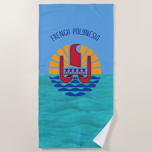 Toalla De Playa Polinesia Francesa (Anverso)