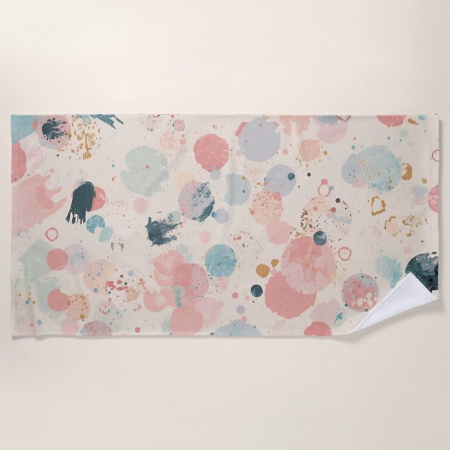 Toalla De Playa Polka Dot Beach Towel – Colourful Summer Design (Anverso)