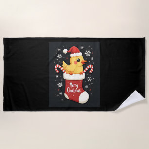 Toalla De Playa Pollo de Feliz Navidad