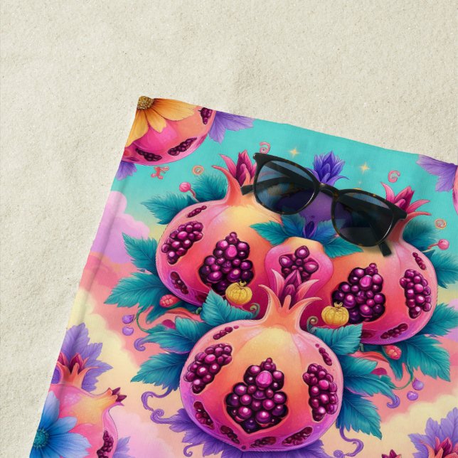 Toalla De Playa Pomegranato colorido (In situ)