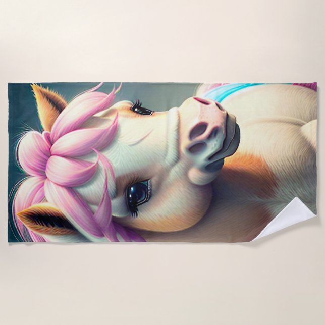 Toalla De Playa Pony Espíritu 3D 1 (Anverso)