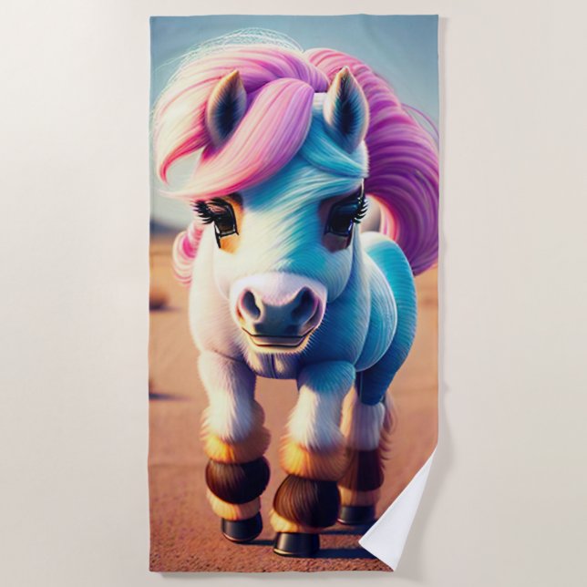 Toalla De Playa Pony Espíritu 3D 4 (Anverso)