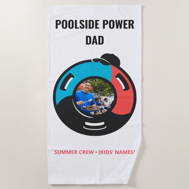 Toalla De Playa Pool Float Weight Plate Custom Photo Summer Vibes (Anverso)