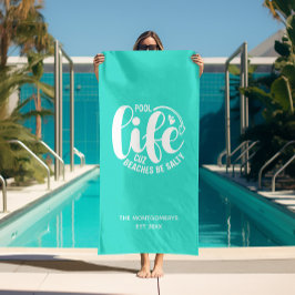 Toalla De Playa Pool Life Turquoise