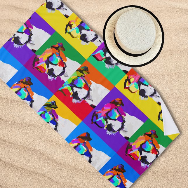 Toalla De Playa Pop Art Jack Russell Terriers (Pop Art Jack Russell Terriers Beach Towel)