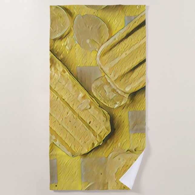 Toalla De Playa Popsicas de helado amarillo (Anverso)
