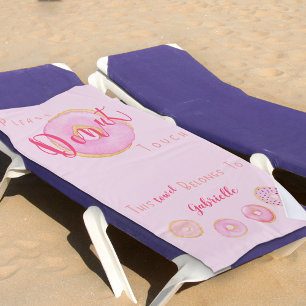 Toalla De Playa Por Favor, No Toques - Tu Nombre - Graciosos Donut
