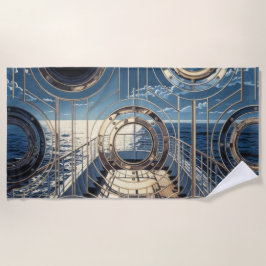 Toalla De Playa Porthole Nautical Ocean Liner Luxury Art Deco