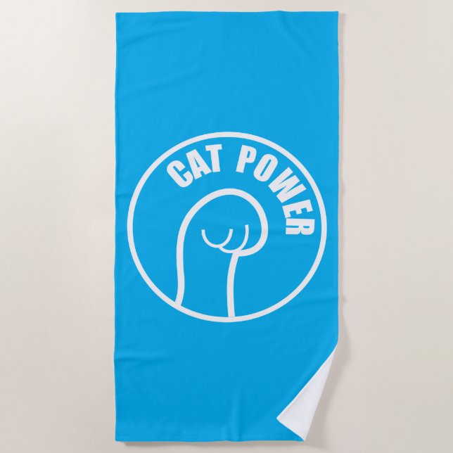 Toalla De Playa Potencia del gato (Anverso)
