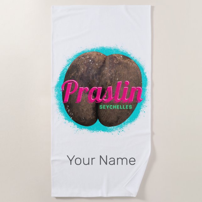 Toalla De Playa Praslin Seychelles, recuerdo de la época del Océan (Anverso)