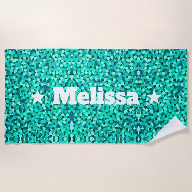Toalla De Playa Preppy de las niñas personalizadas (Anverso)