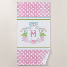 Toalla De Playa Preppy Palm Beach Monogram Crest