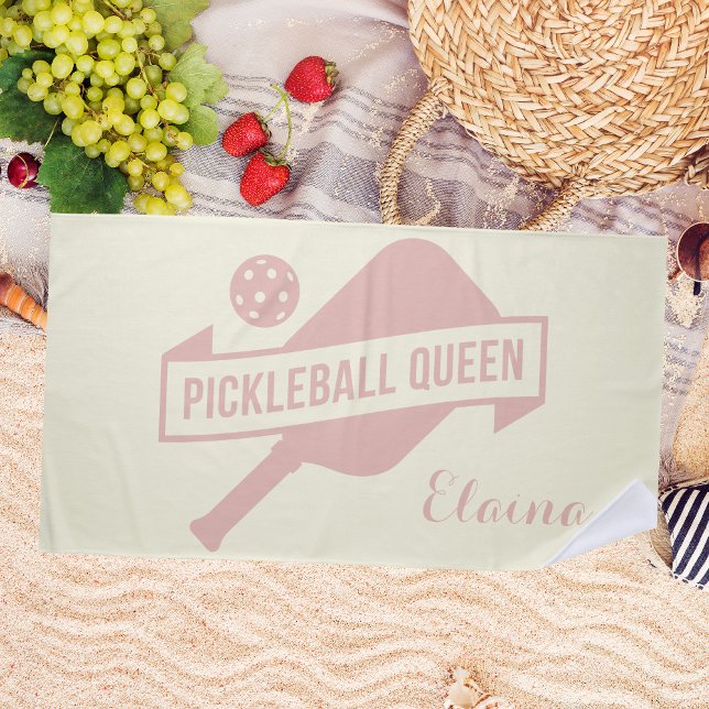 Toalla De Playa Preppy Stylish Girly Pickleball (Subido por el creador)