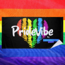 Toalla de playa PrideVibe Corazón Arcoíris: Orgull