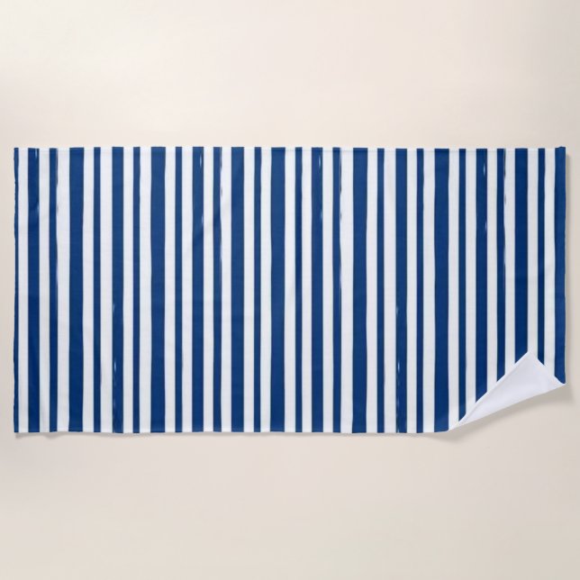 Toalla de playa primavera resistente raya azul y b (Anverso)